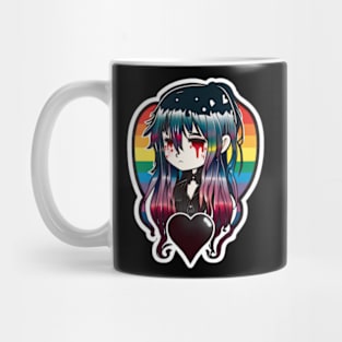 Black Heart, dripped eyes and Rainbow! Mug